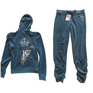 Juicy Couture Blue Track Pants & Hoodie Set